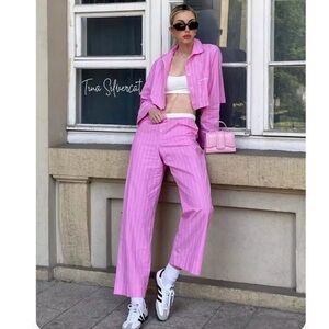 Zara boxer style striped pants pajama style